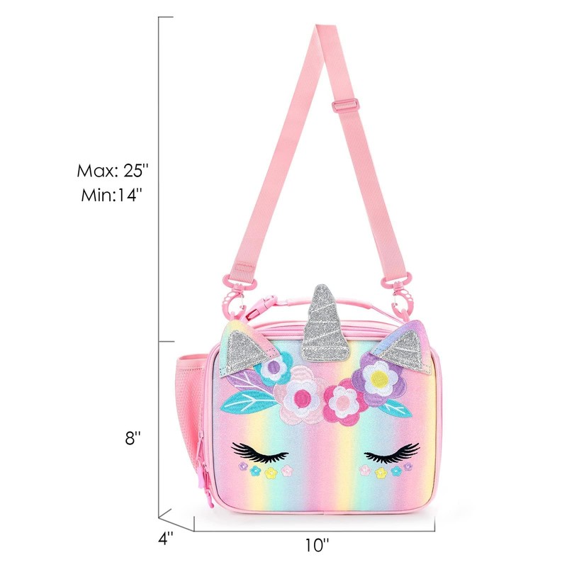 mibasies Unicorn Lunch Bag Kids Insulated Lunch Box for Girls