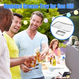 Grill Grease Tray Replacement for Dyna Glo with Catch Pan, Universal 25"-34" Adjustable Drip Pan Replacement for 4/5/6 Burner Gas Models from Nexgrill Charbroil Kenmore Expert Grill BHG Grease Tray