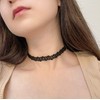 California Modern Fashions Wavy Gothic Black Lace Choker Necklace