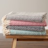 DII Rustic Farmhouse Cotton Diamond Patterned Blanket Throw with Fringe
