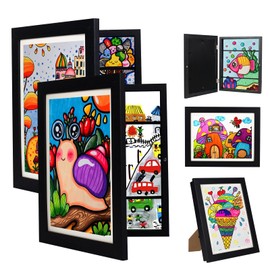 Orankay Kids Art Frame - Kids Artwork Frames Changeable,Black Kids Art Frames Front Opening Holds 150,8.5x11 Children Art Work Frames for Kids Art,Kid Art Picture Frame With Storage for Display Photo