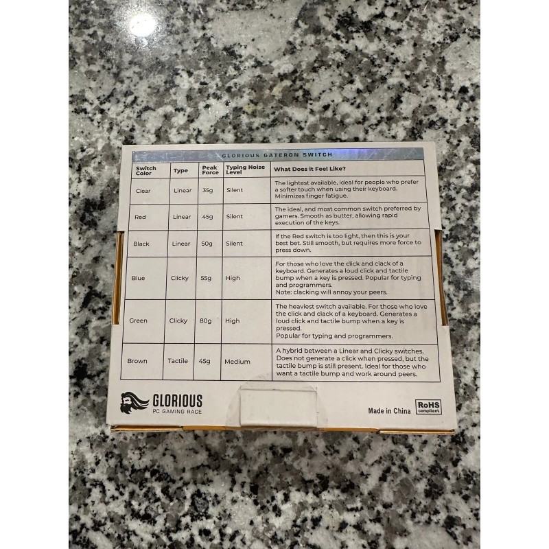 Glorious PC Gaming Race Switch Red Gateron Switches 120X