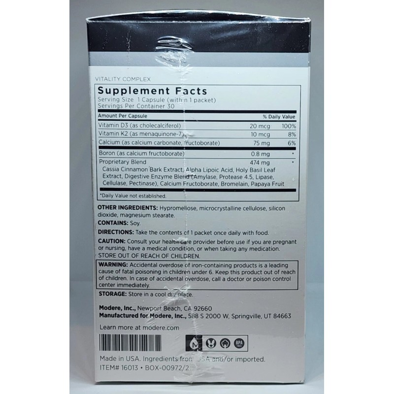 MODERE AXIS OPTIPACK Bioceautical Nutrition 30 Packets New Sealed Box