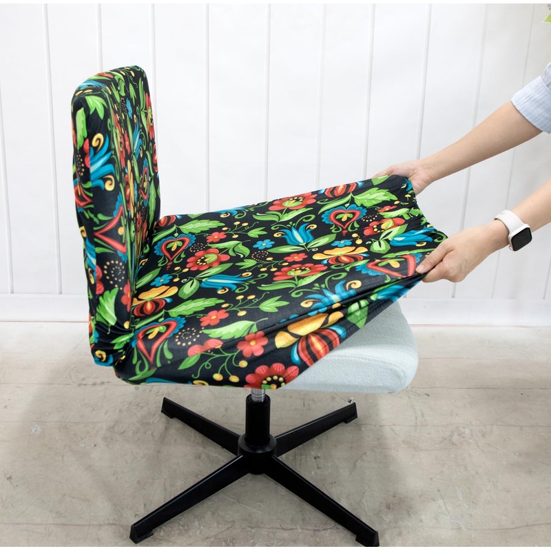 Armless Criss Cross Chair Cover Protectors Stretchable Removable Wide Seat