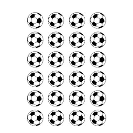 24 x Soccerball Themed Edible Cupcake Toppers | Uncut on Wafer Sheet- Qty 24-1.5” each