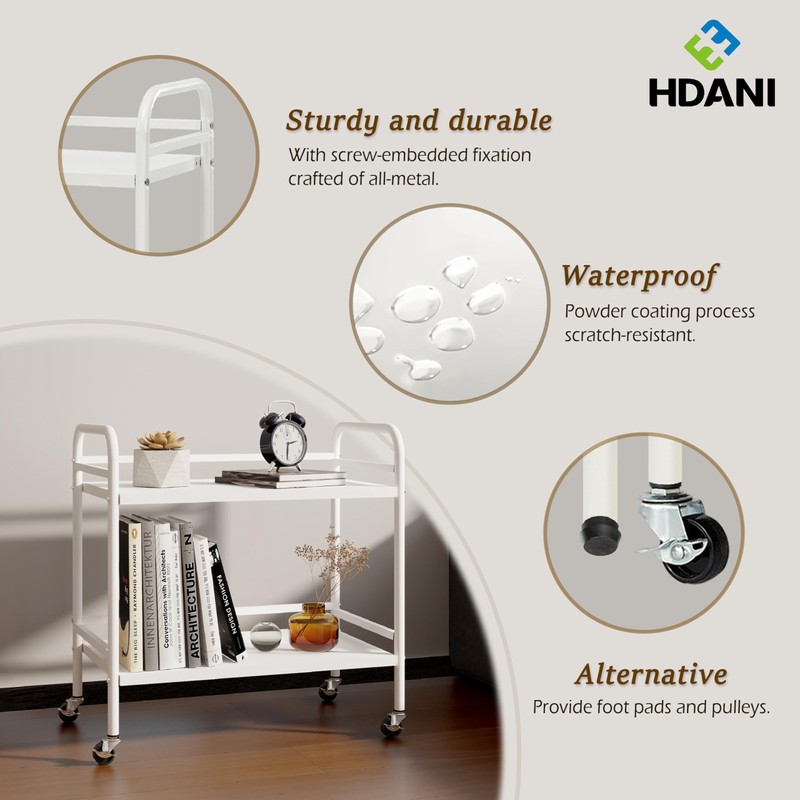 HDANI 2 Tier Under Desk Printer Stand with Storage,Microwave Storage