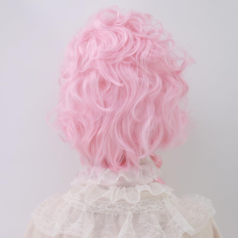 Women Short Vintage Beehive Queen Wig Curly Wig Halloween Party
