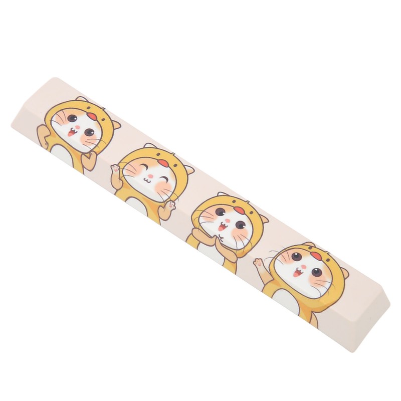 Spacebar Keycap PBT Cute Cartoon Cat Pattern DIY Universal Mechanical