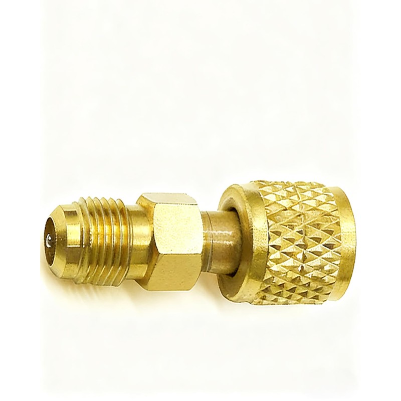 R32 R454B Brass Adapter,1/4"Female X 1/4" Male Reverse Thread Refrigerant
