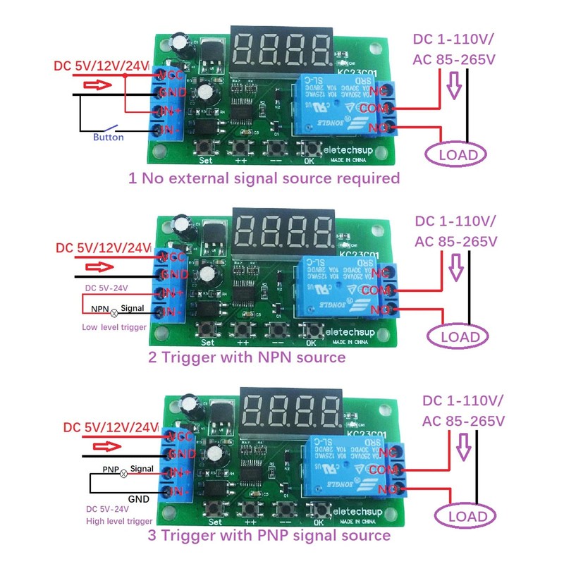 1 Channel Relay Module 0.1 S to 9999999.9 S Pulse