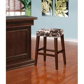 Linon Walt Brown Cow Print Bar Stool