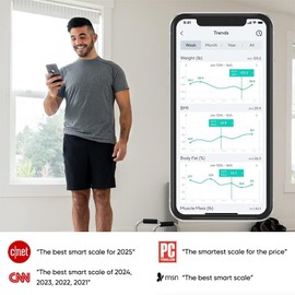 Wyze Smart Scale X - Digital Bathroom Scale for Body Weight, BMI, Body Fat, Muscle Mass, Heart Rate Monitor | Sync with Health Apps | Body Composition Analyzer for People, Baby & Pet, 400 lbs (Navy)