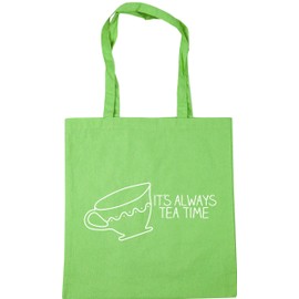 Hippowarehouse It's Always Tea Time Tote Shopping Gym Beach Bag 42cm x38cm, 10 litres