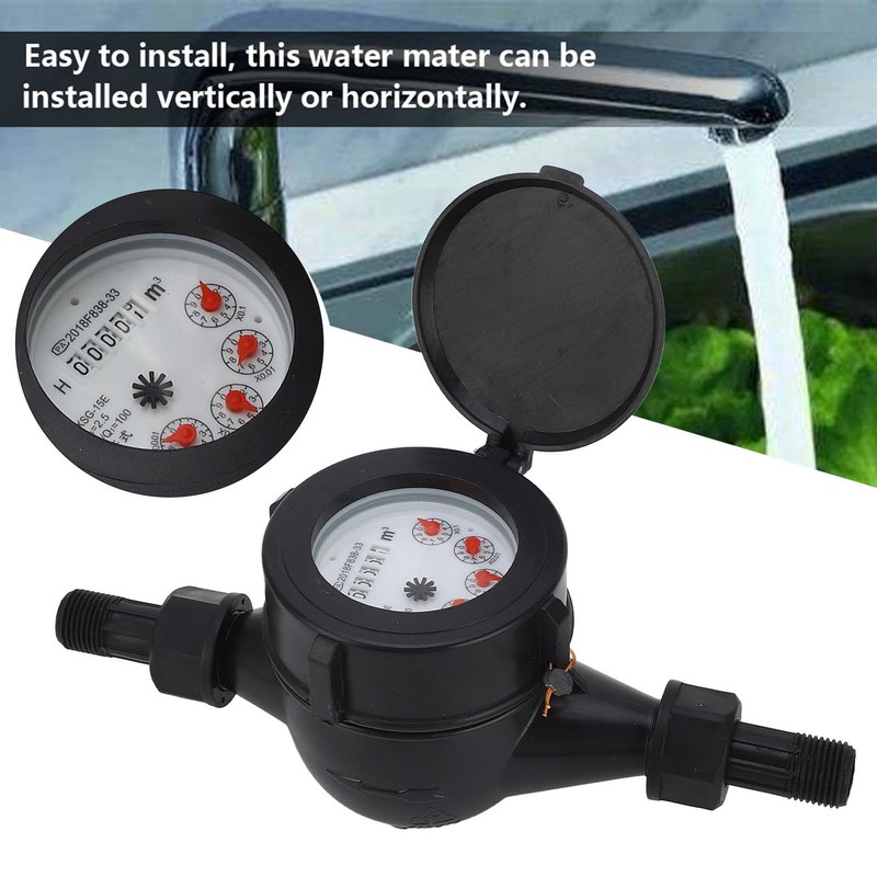 MUNEFE DN15 Water Meter, Water Meter Dry Flow, Cubic Water