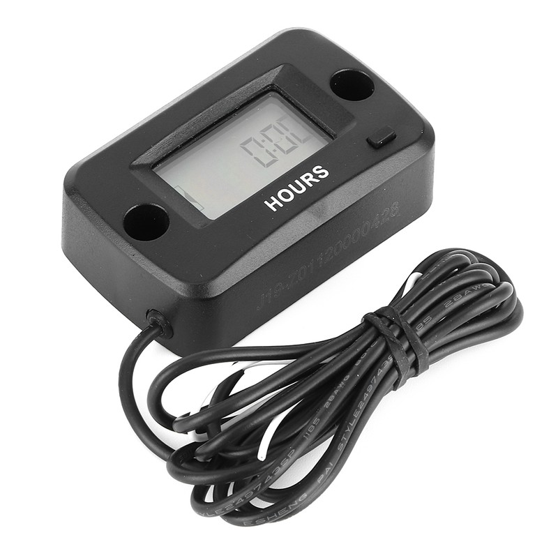 Engine Hour Meter Digital LCD Display Gauge Vibration Activated Waterproof