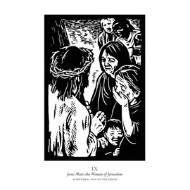 Trinity Stores Religious Art Giclee Print - 14x20 Scriptural Stations of The Cross 09 - Jesus Meets The Women of Jerusalem by J. Lonneman