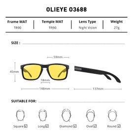 OLIEYE Men Sports Polarized Sunglasses Male Sport Fishing Shades Flexible Frame Sunglasses