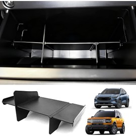 Organizador de guanteras para Ford Bronco Sport 2021-2026/Ford Escape 2020-2026, accesorios para guanteras de coche, organizador de espacio dividido en ABS