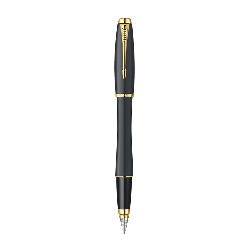 Parker Urban Black Gold Trim Medium Nib Fountain Pen -