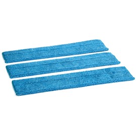 Zflow Ventures 18" Microfiber Wet and Dry Mop Pads 3-Pack - Premium Commercial Grade Washable Pads (18", Blue)