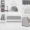 Bacati - Elephants White/Gray 10 pc Crib Bedding Set with