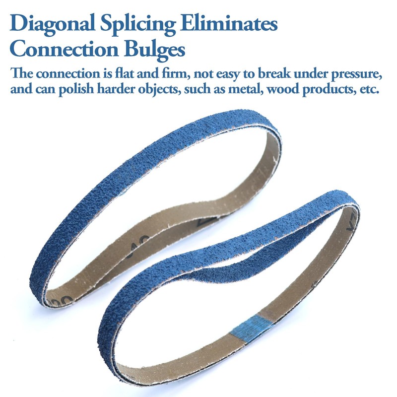 10PCS 40Grits 13mm x 457mm Zirconium Abrasive Sanding Belts Air