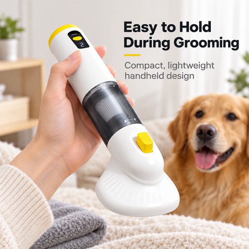 Handheld Pet Hair Vacuum Cleaner for At-Home Grooming - Cyclonic