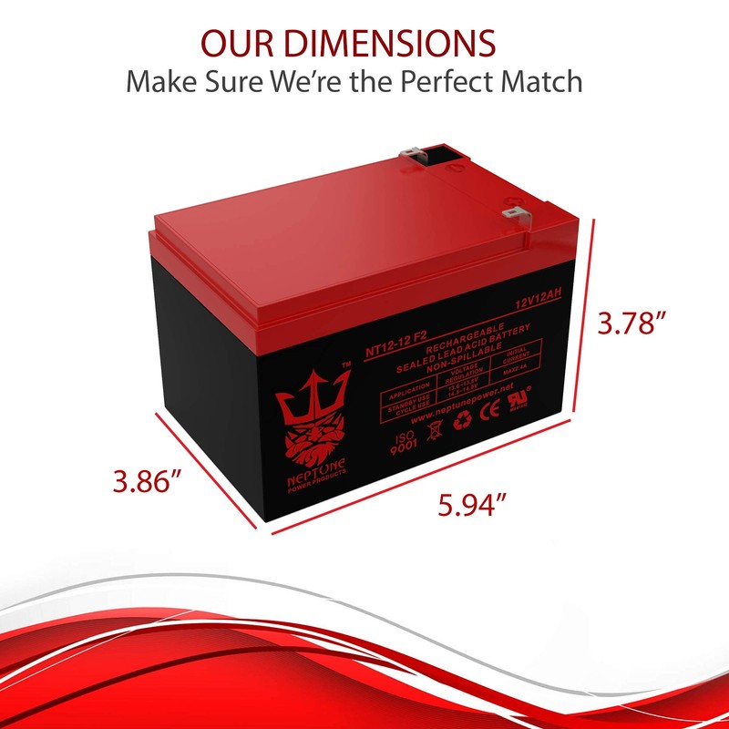 Neptune Repalcement Razor MX500 Version 1-12 Battery 12V 12AH -