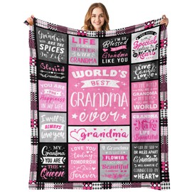 PVDSAVE Grandma Birthday Gifts - Best Grandma Ever Blanket - Mothers Day Christmas Birthday Gifts for Grandmother Unique - Great Nana Gigi Granny Mimi Nanny Gram Mawmaw Meemaw Throw Blanket 60"x80"