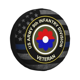 Army Veteran 9th Infantry Division Tire Cover Waterproof Wheel Cover for SUV Truck Trailer Camper Rv 16 in