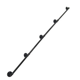 DIYHD 15FT Wall Mount Pipe Handrail for Stairs,Industrial Rustic Black Indoor Deck Hand Rail