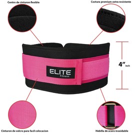 Cinturon para levantamiento de pesas, cinturon para mujeres, ideal para brindar Soporte a la Espalda Baja Durante Entrenamiento (Mediano, Rosa)