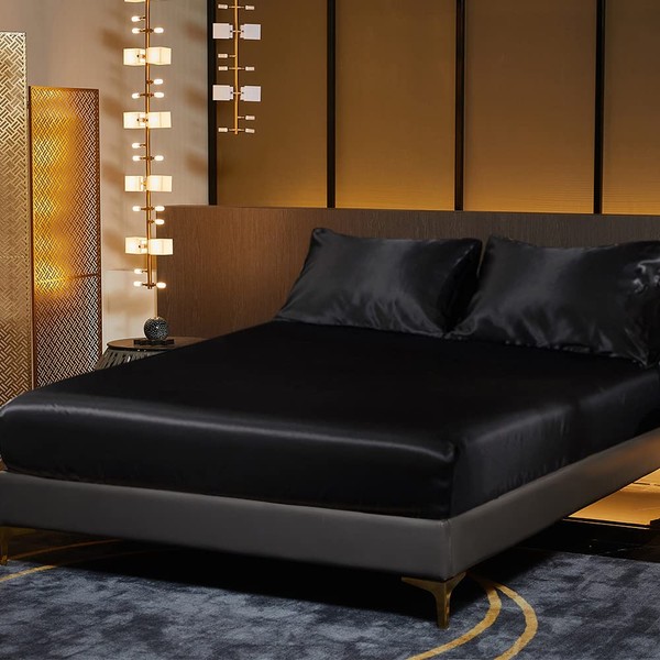 Fitted Sheet, Satin, Slippery, Silky Lustrous, Mattress Cover, Sold Separately,