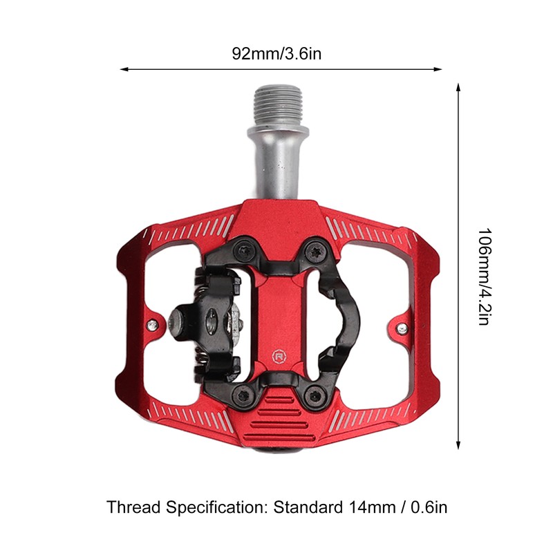 Dual Function Bicycle Pedal Flat Clipless Cleats 3 Sealed Bearings