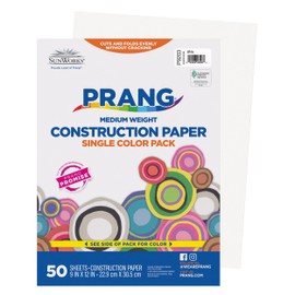 Prang (Formerly SunWorks) Construction Paper, White, 9" x 12", 50 Sheets