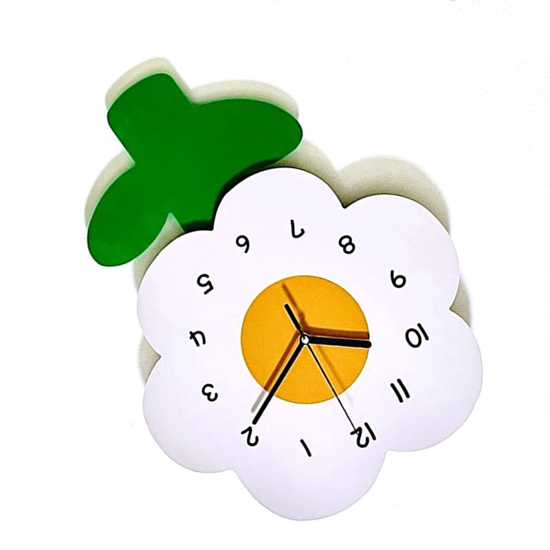 Flower Shaped Wall Clocks for Kids Cartoon Cute Exquisite Silent