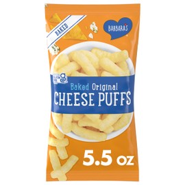 Barbara's Baked Original Cheese Puffs, Cheese Puff Kids Snack Made With Real Aged Cheese, Gluten Free Snack, 5.5 OZ Bag