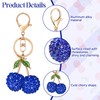 Neptniopllab Diamond Blue Cherry Charm,Cherry Keychain,Cute Cherry Bag Charm Handbag,Purse,Birthday,Velentine