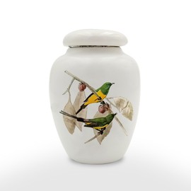 Mini Hummingbird Urns for Adult Ashes Dog Cat Ash Holders，Small Keepsake Cremation Urns for Pets,Miniature Pets Memorial Ceramic Funeral Urn, Honor Your Loved One with Handcrafted White Urn (Orchid