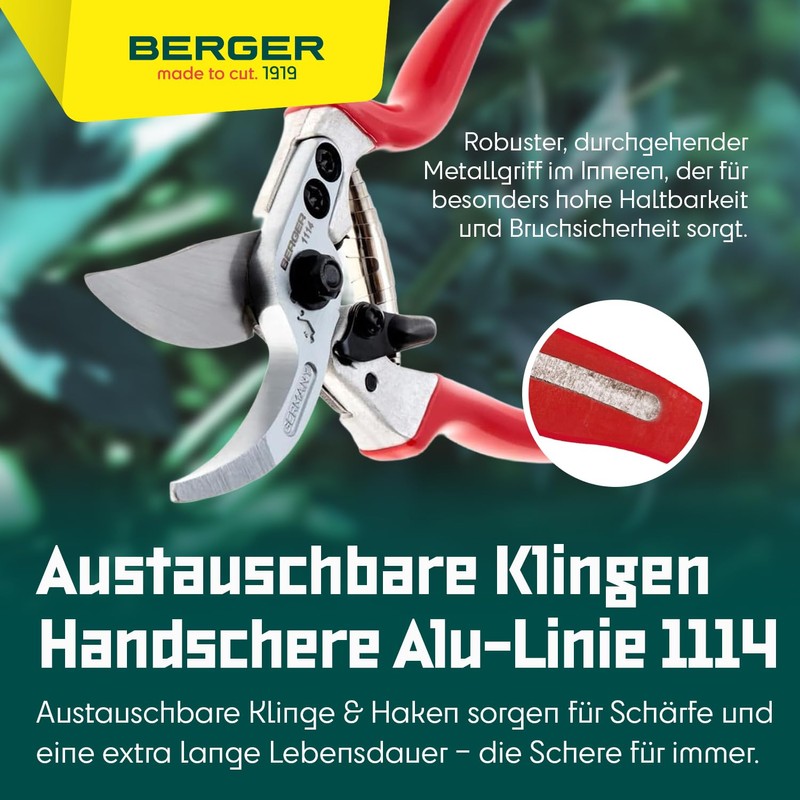 BERGER Hand Shear Aluminum 1114 with Light-Weight Handles Garden Shear