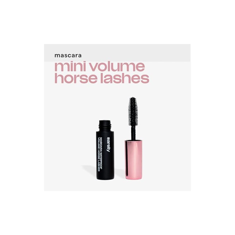 Sarelly Mini Máscara waterproof HORSE LASHES BLACK Mini Máscara de