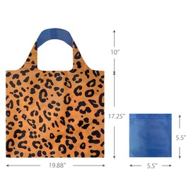 Bowbear Compact & Colorful AllyBag Reusable Shopping Bag, Leopard Print Dark