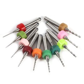 Jadeshay PCB Drill Bit Set, 10 Pieces Micro Drill Bit Set, CNC Router Bits Micro Spiral Drill Bits for CNC Circuit Boards (0.6-1.5 mm)