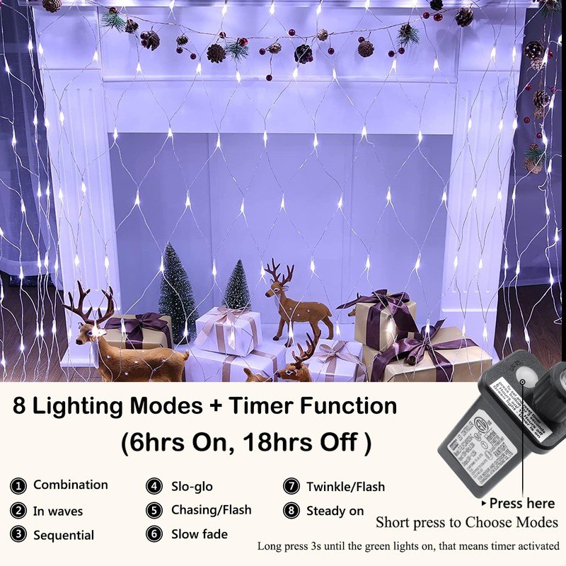 Joomer Christmas Net Lights - 12FT x 5FT 360 LED