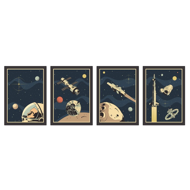 the lazy panda card company Space Poster Set - 8