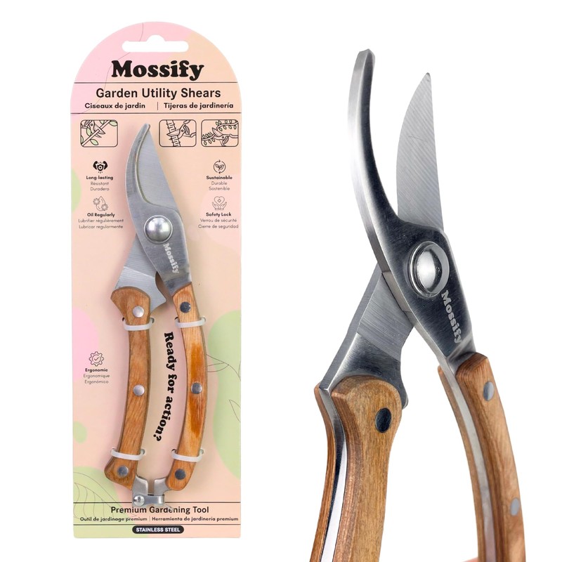 Mossify Garden Shears 8” – Premium Stainless Steel Pruning Shears
