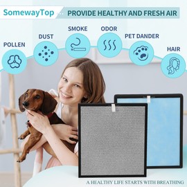 [3 Sets] HSP001 Air Replacement Filters Set Compatible with HSP001 True Air Clenaer for Home, Efficient Filter Carbon Pre-Filter 4 Stages Remove Odor