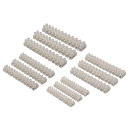 GTSE 12 Pack of Electrical Connector Blocks, 3A, 5A, 10A, 15A, 12 Way White Terminal Block Electrical Connector Strips