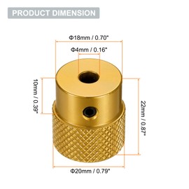 HARFINGTON Aluminum Alloy Handwheel 20mm OD 4mm Bore Aluminum Milling Machine Handle Machine Tool Hand Wheel with Wrench and 2pcs Screws for Milling Machine Lathe, Gold Tone