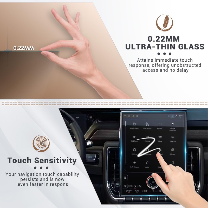 2025 Yukon Rear Media Screen Protector Glass for 2025 GMC